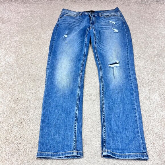 Banana Republic Girlfriend Jean Blue Pockets Size 4 Distressed - Picture 1 of 9